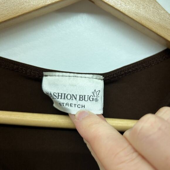 Vintage Y2K 2000s Fashion Bug Brown Cinched Asymmetrical Hem Tank Top Medium - Picture 7 of 11